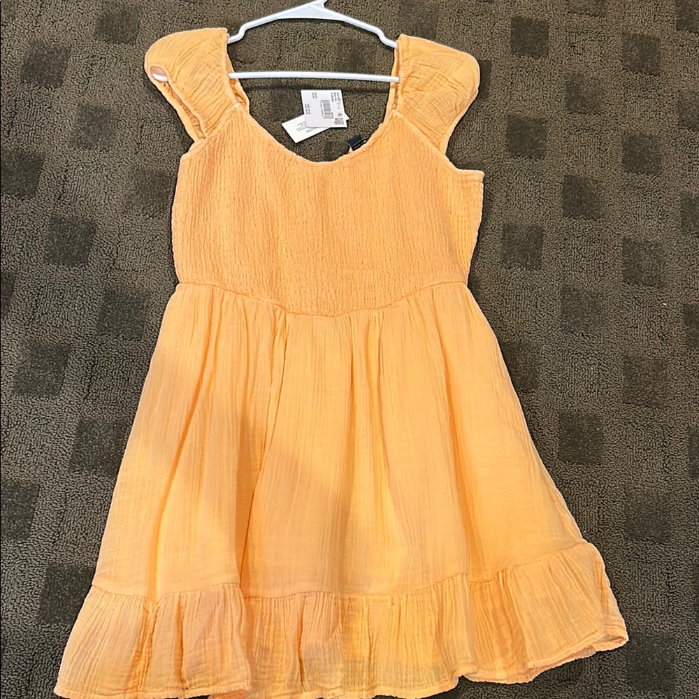 American Eagle Outfitters Orange Ruffled Tiered Sundress